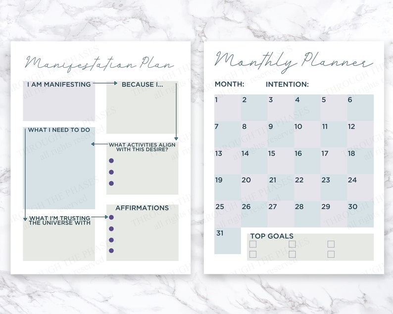 Law of Attraction Planner Printable / Manifestation journal printable, manifestation printable, manifestation planner, printable loa planner image 4