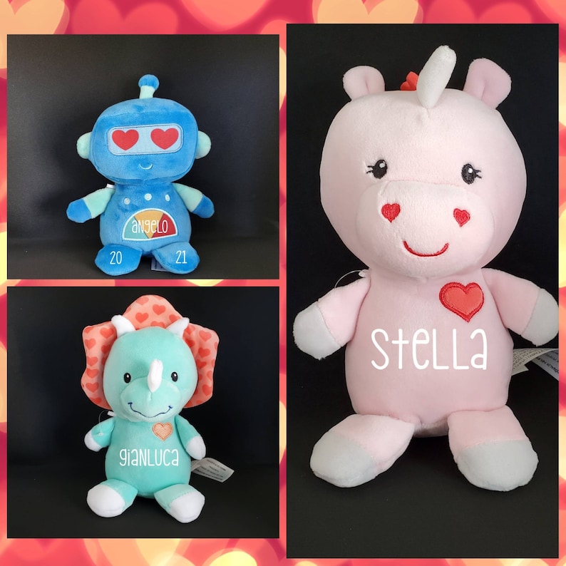 Valentine's Day Stuffed Animals Personalized Etsy