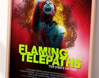 Blue Oyster Cult, Flaming Telepaths movie poster homage | 11x17 Art Print