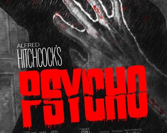Alfred Hitchcock's Psycho alternative movie poster  | 11x17 Art Print
