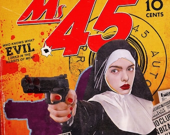 Impressão artística em polpa da Sra. 45, Abel Ferrara e Zoë Lund | Impressão artística 11x17