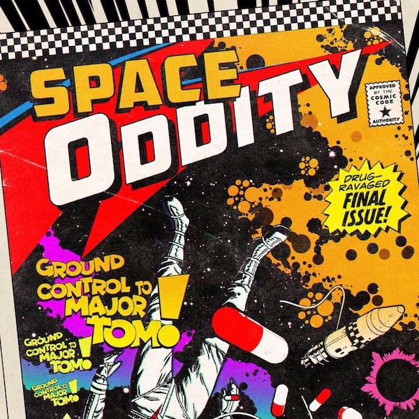 Space Oddity silver age comic book print | 11x17 Art Print