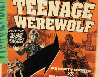 The Cramps: I Was a Teenage Werewolf  11x17 Art Print –  unlovelyfrankenstein