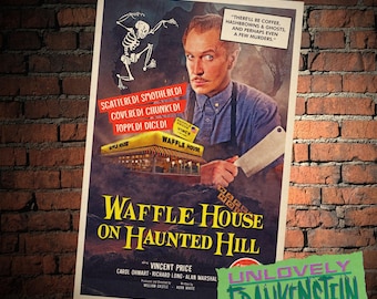 Vincent Price, Waffle House on Haunted Hill movie poster | 11x17 Art Print