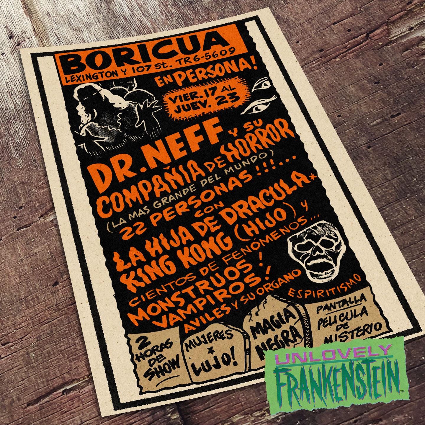 Dr. Neff Y Su Compania De Horror Spook Show Poster | 11x17 Art