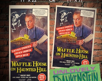 Vincent Price, Waffle House on Haunted Hill movie poster | 11x22 or 11x17 Art Print