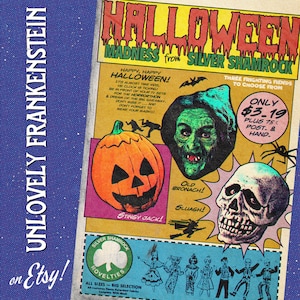 Vintage Silver Shamrock Halloween comicbook ad 11x17 Art Print image 1