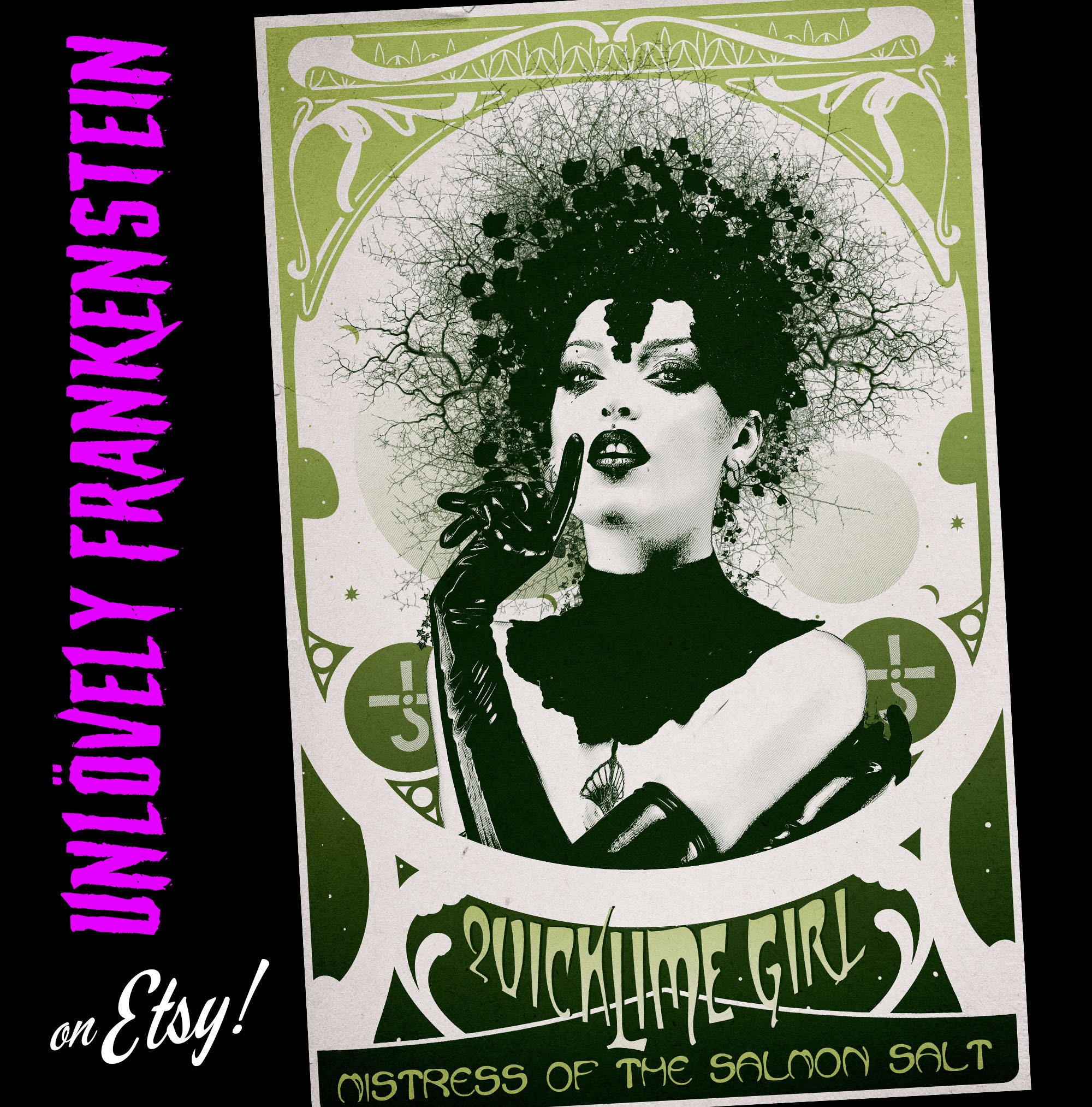 Quicklime Girl absinthe/art nouveau poster 11x17 Art Print