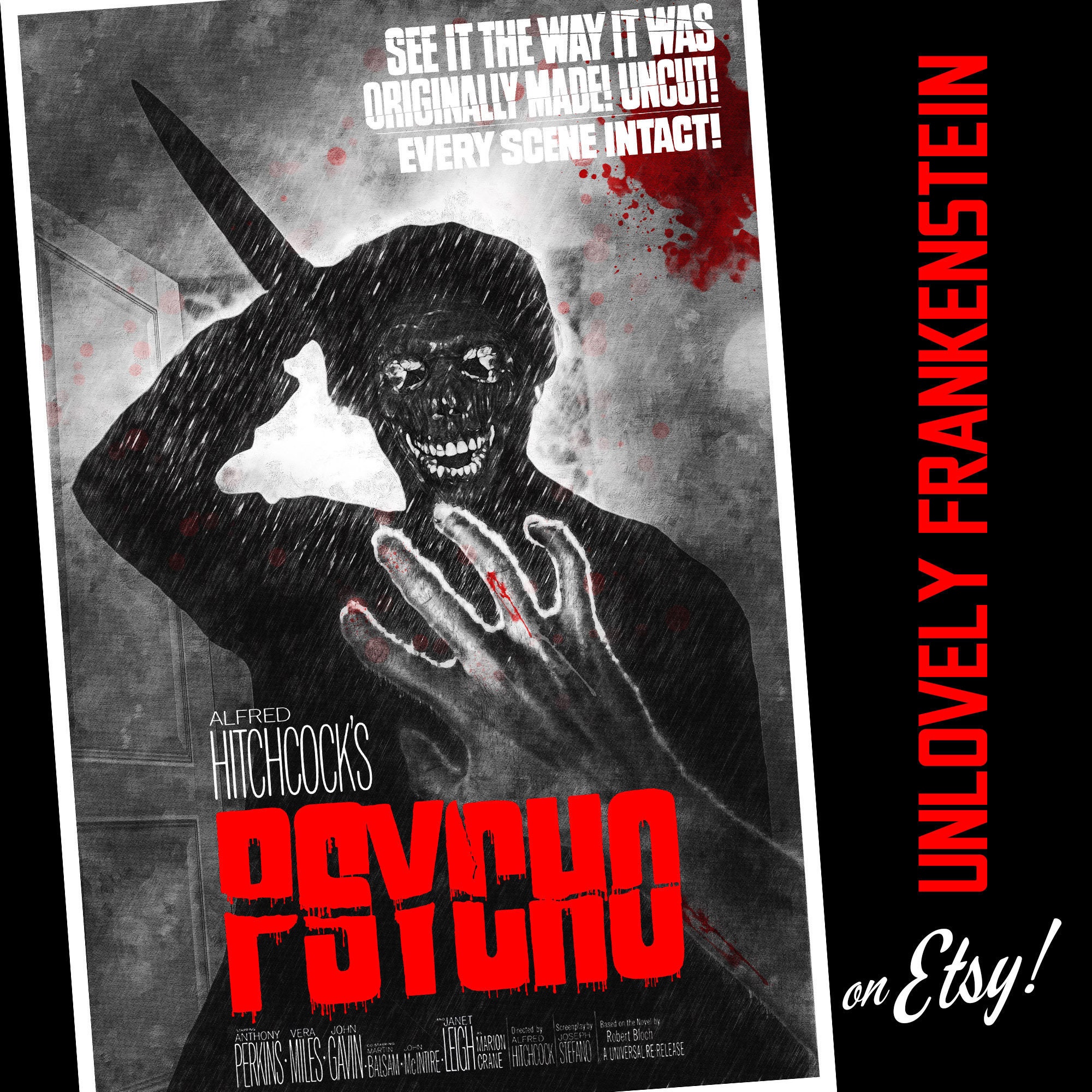 Alfred Hitchcock's Psycho Alternative Movie Poster 11x17 Art Print - Etsy Alfred Hitchcock's Psycho Alternative Movie Poster 11x17 Art Print - Etsy