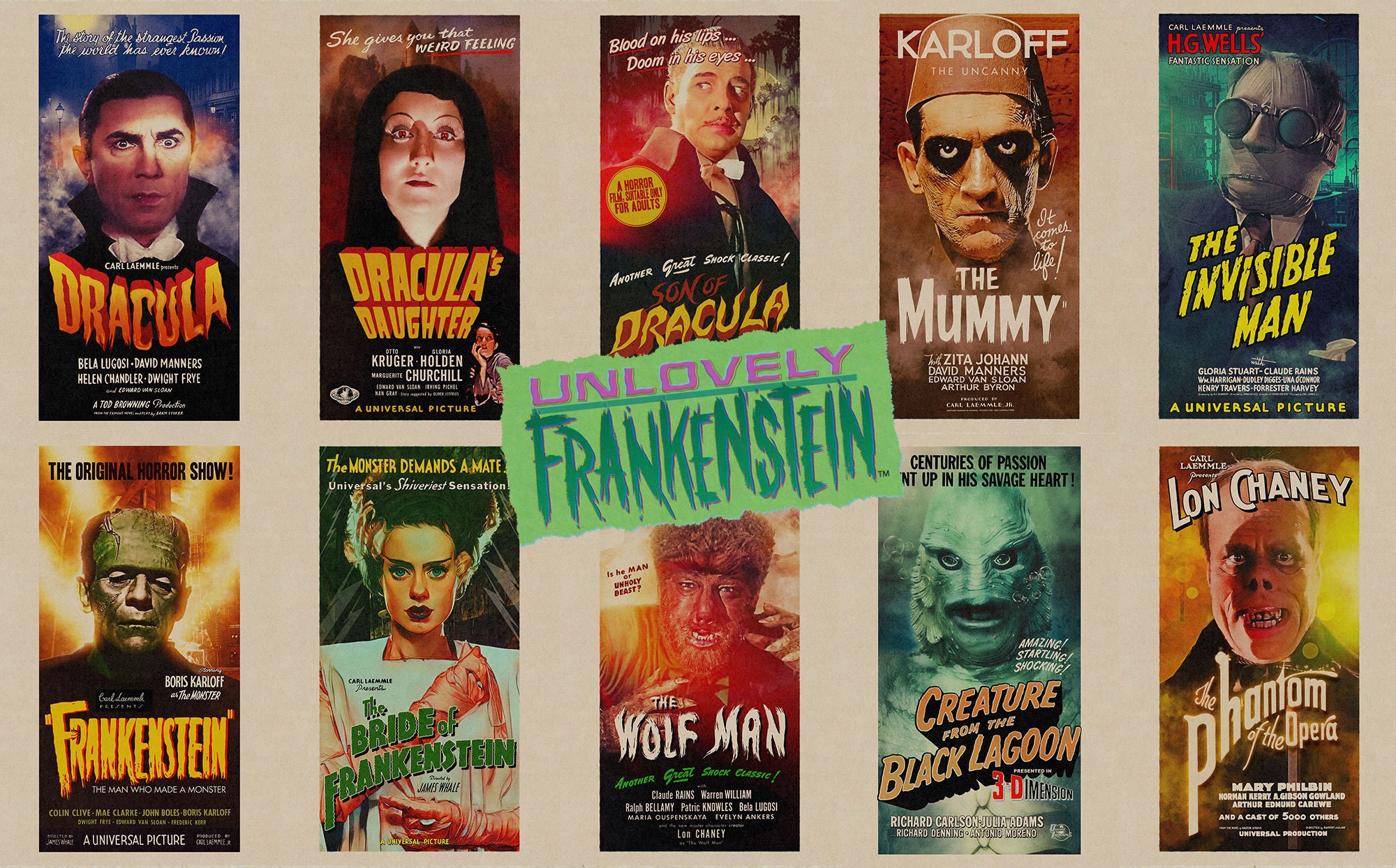 Universal Monsters 10-poster Bundle| 11x17 Art Prints - Etsy