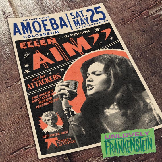 Ellen Aim and the Attackers 1984 Concert Poster | 11x17 - Etsy