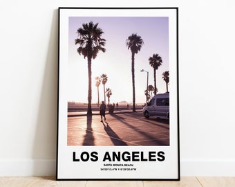 Santa Monica Beach | Los Angeles, USA | Unframed Print, Canvas or Digital | Various Sizes | B&W or Colour | Available with or without text