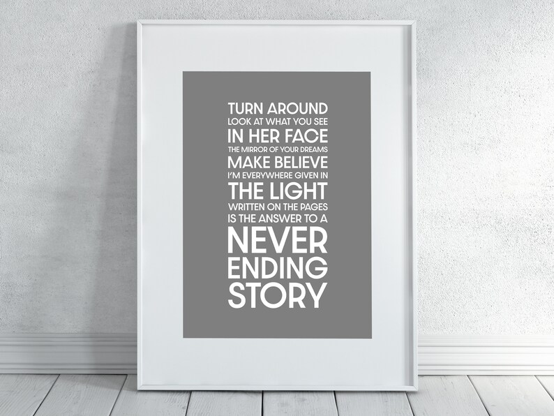 Never Ending Story Lyrics Digital File Download or Physical | Etsy