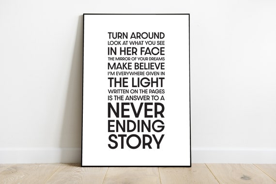 Never Ending Story Lyrics Digital File Download or Physical | Etsy