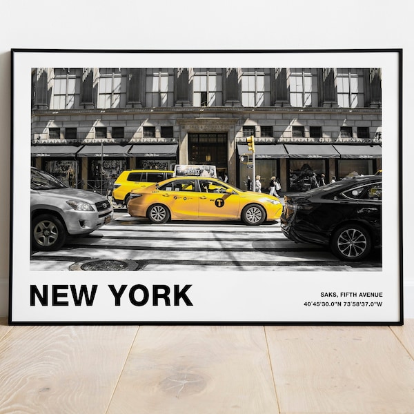 Saks, Fifth Avenue | New York, USA | Poster Print | Unframed | Various Sizes | B&W or Colour | Available with or without text detail