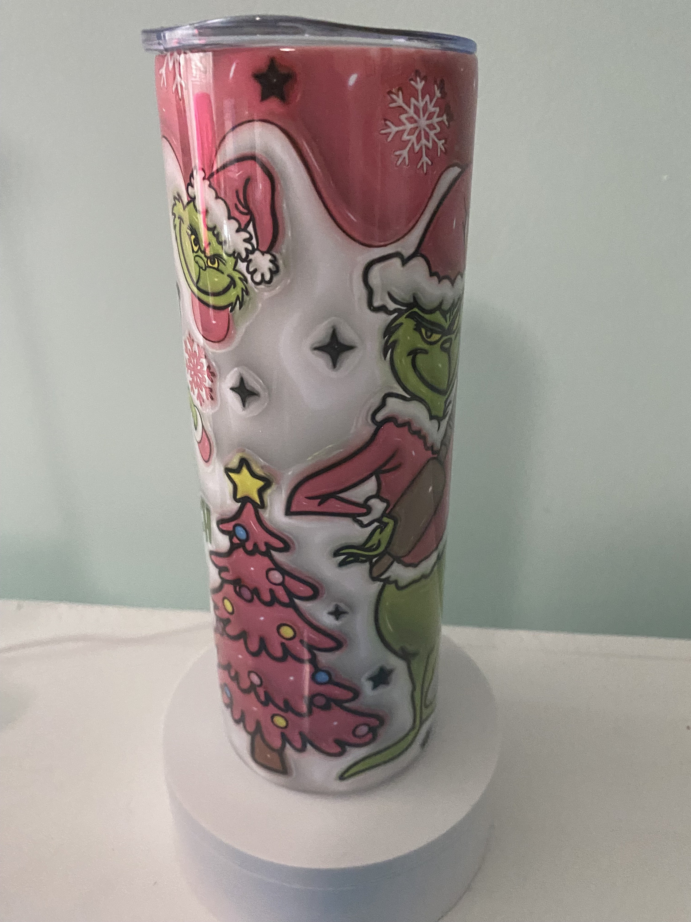 Grinch White Bougie on Outside Crossbody Bag w/ Stanley Cup 20oz Tumbler