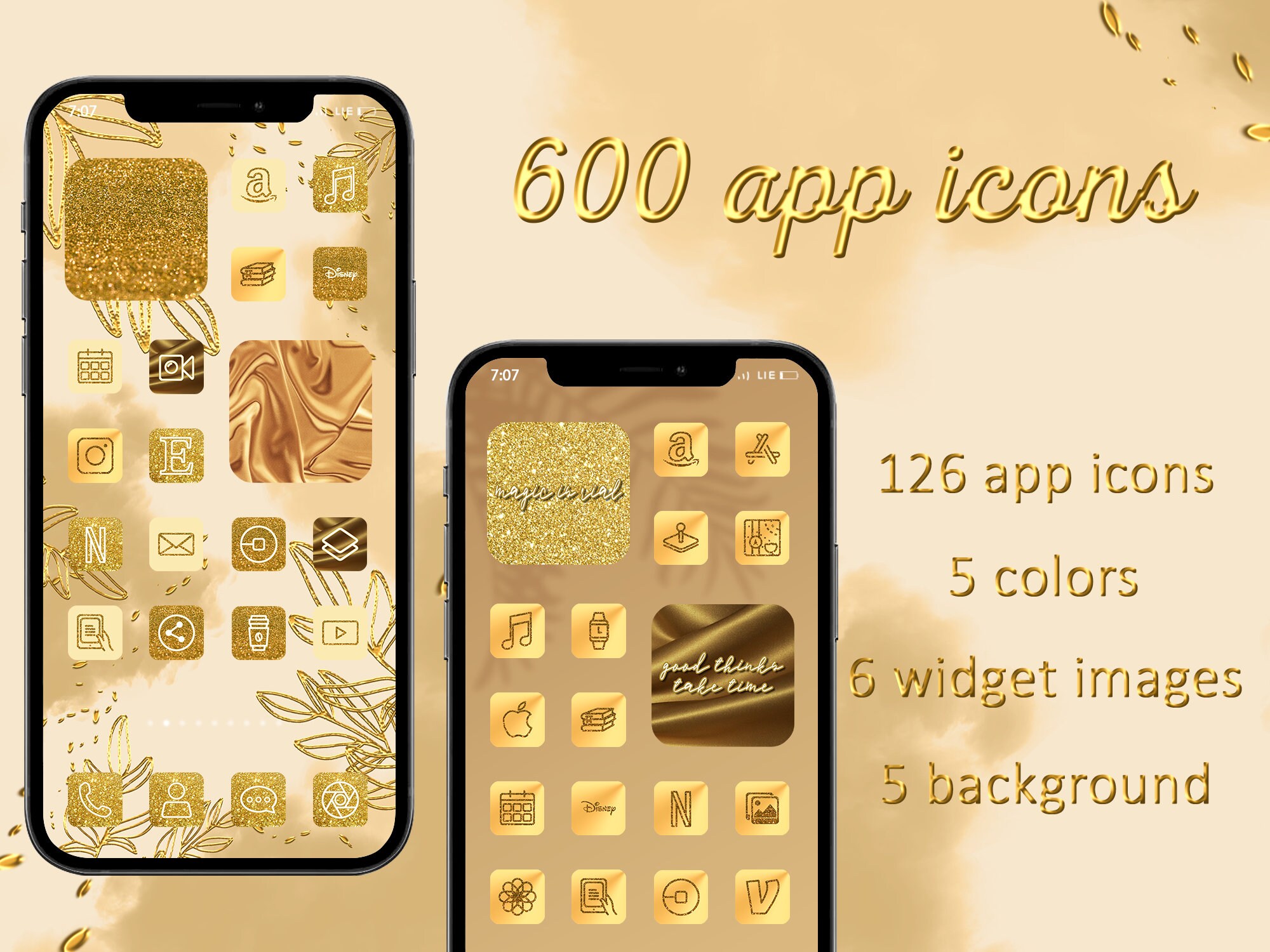 Minimalistic gold app icons ios 14 app icons. Etsy