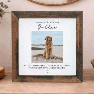 Custom Dog Memorial Wood Frame, Cat Grief Gift, Personalized Pet Loss Photo Frames, Sympathy Bereavement, In Loving Memory Picture Gifts