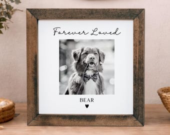 Dog Memorial Wooden Picture Frame, Pet Remembrance Gift, Custom Loss Keepsake, Sympathy Gifts, Puppy Bereavement