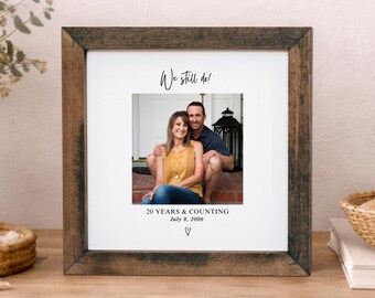 Marco de fotos personalizado, foto de pareja, diez años de matrimonio, regalo para el 20.º aniversario de la pareja.