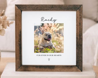 Marco de madera personalizado conmemorativo para perro, regalo para el duelo por un gato, marcos de fotos por la pérdida de una mascota, condolencias por el duelo, regalos con imágenes en memoria de un ser querido.