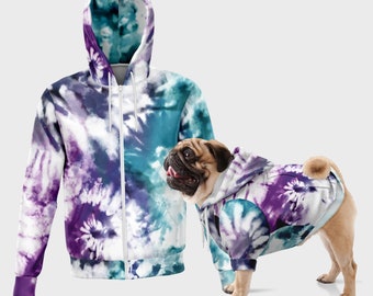 tie dye dog hoodie