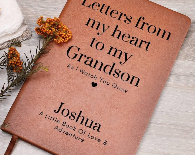 Letters From My Heart To My Grandson Notebook, Personalized New Grandma Gift, Grandma Memory Book, Grandparent Personalized Journal Gift