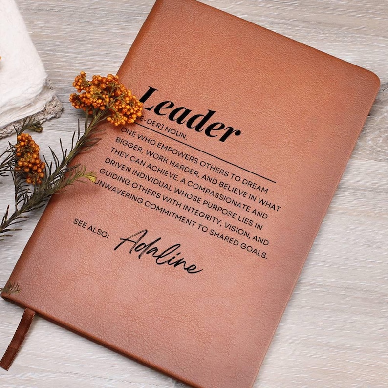 Leader Journal, Personalized Vegan Leader Journal Gift, Leader Definition Gift, Leader Appreciation Gift, Leadership Gift, Employee Gift image 7