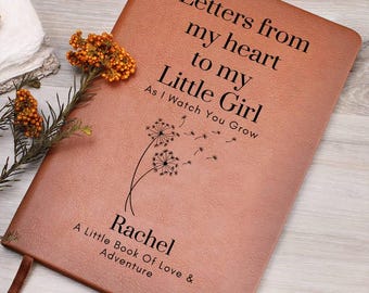 Letters From My Heart To My Little Girl, Personalized Notebook, Custom Dear Daughter Journal, New Girl Mom Keepsake Gift, Baby Shower Memory