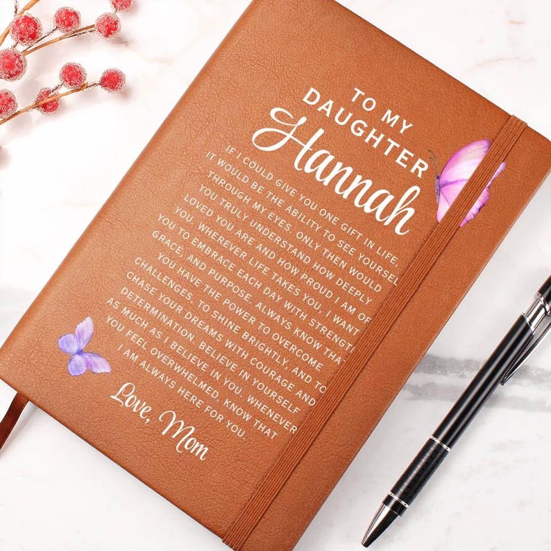 My Daughter Personalized Leather Journal, Gift for Daughter from Mom, Custom Name Journal, Birthday Gift, Keepsake Journal, Gift from dad image 8