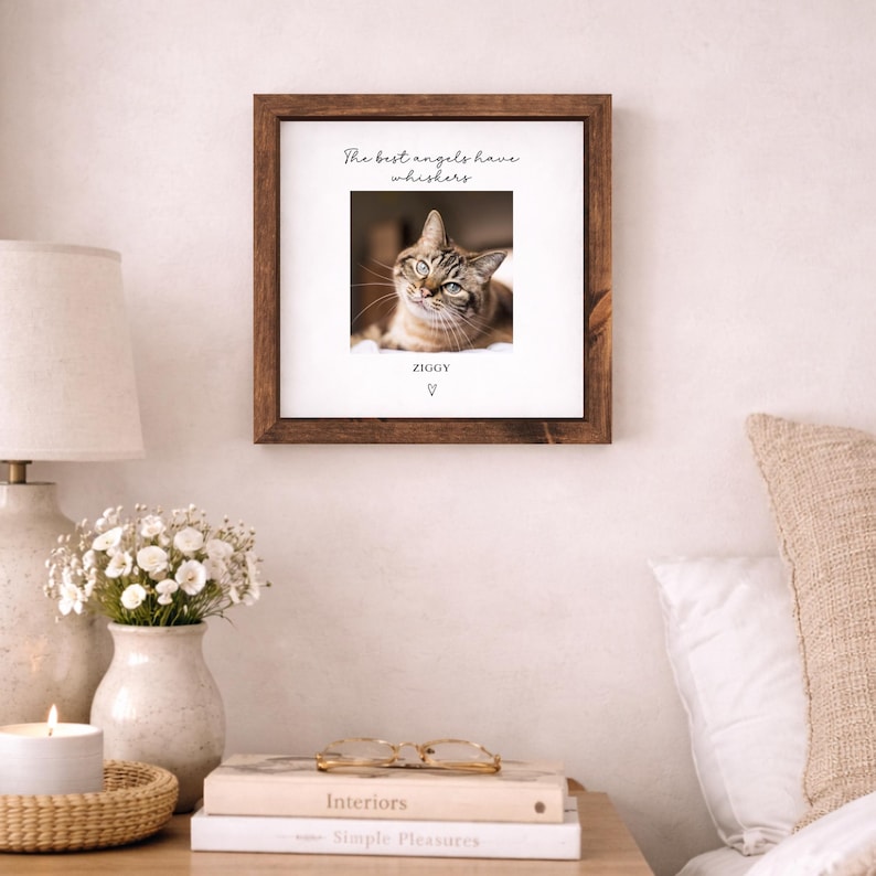 Custom Cat Memorial Picture Frame, Personalized Pet Sympathy Gift, Cat ...