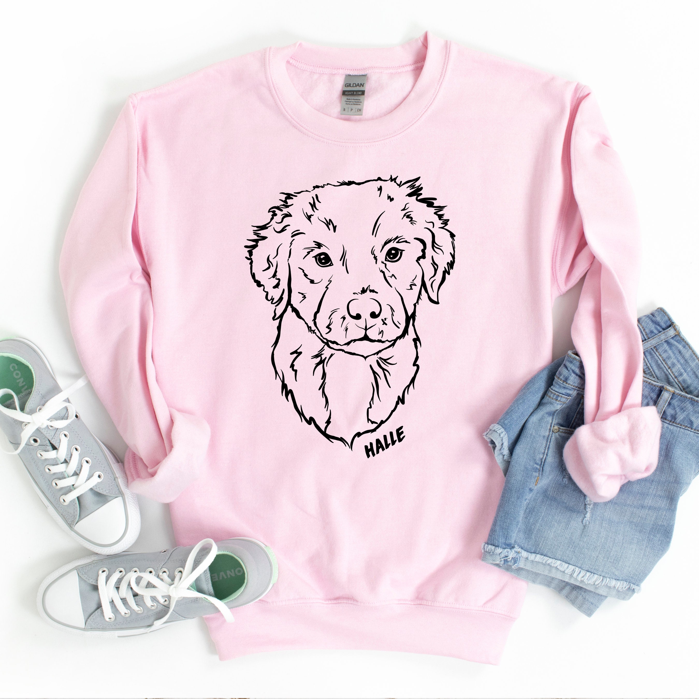 Custom Dog Line Drawing Sweatshirt Hand Drawn Dog Etsy