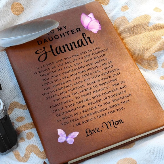 My Daughter Personalized Leather Journal, Gift for Daughter from Mom, Custom Name Journal, Birthday Gift, Keepsake Journal, Gift from dad