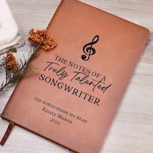 Song Writers Lyric Personalized Journal - Songs Inside My Head, Song Writing Music Notebook, Musicians Gift, Music Gift, Christmas Gift