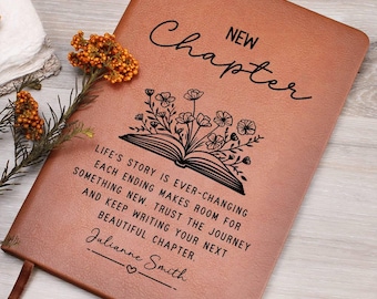 New Chapter Personalized Name Notebook, New Adventure Gifts, Book Lover New Job, Retirement, New Career, Graduation