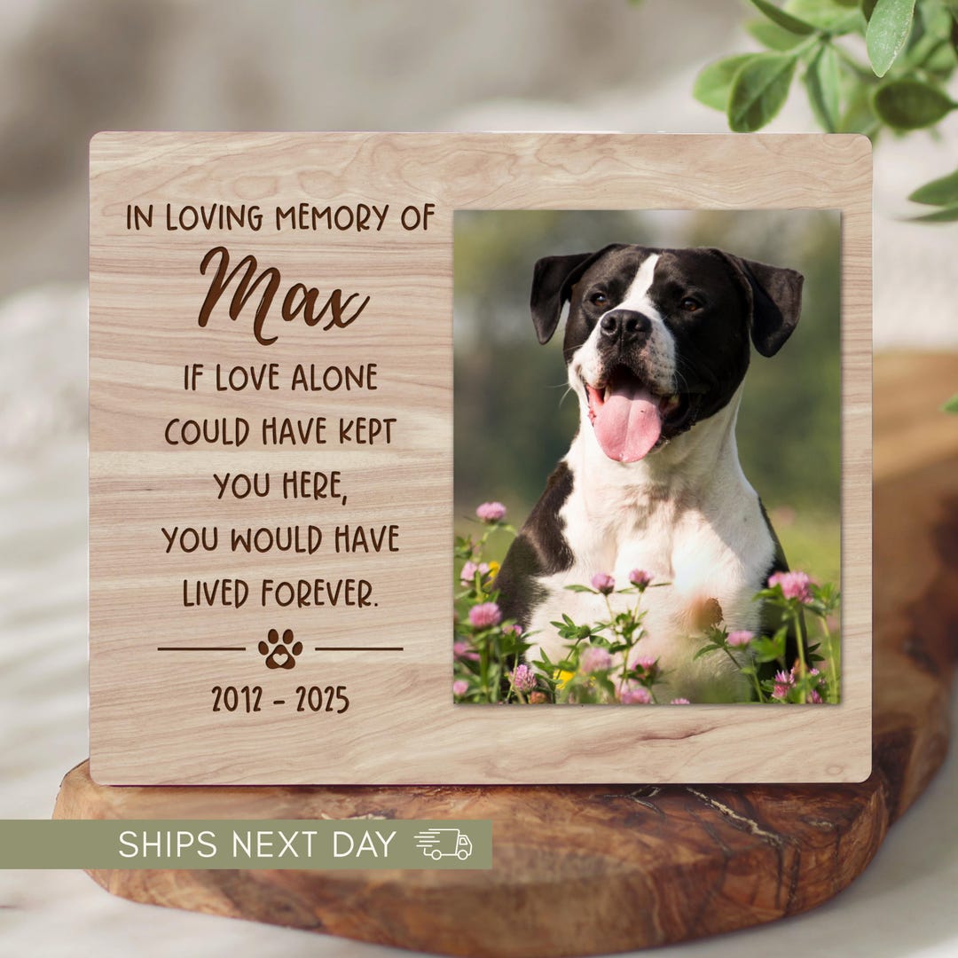 Personalized Dog Memorial Picture Frame, Pet Memorial Gift, Custom Loss ...