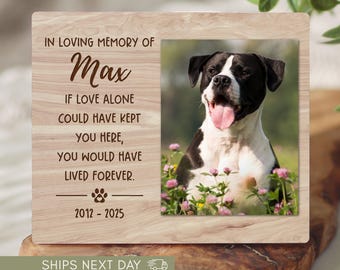 Marco de fotos personalizado para perro, regalo conmemorativo para mascotas, recuerdo de pérdida personalizado, placa de condolencias, recuerdo, duelo por un cachorro
