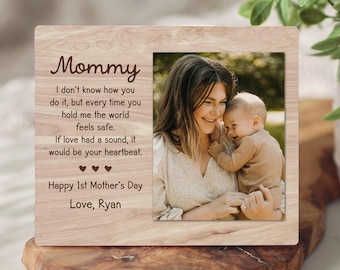 Marco de fotos para el primer día de la madre, regalo para el primer día de la mamá de Baby, poema para mamá y yo, regalos personalizados para mamá y esposa.