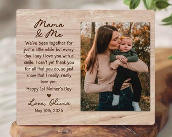 Nuestro primer marco de fotos para el Día de la Madre, regalo para el primer Día de la Mamá de Baby, poema de Mamá y Yo, regalos personalizados para mamá y esposa.