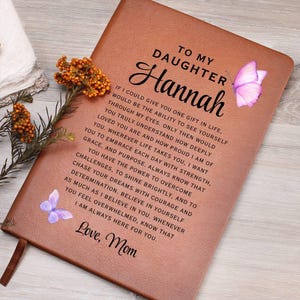 My Daughter Personalized Leather Journal, Gift for Daughter from Mom, Custom Name Journal, Birthday Gift, Keepsake Journal, Gift from dad image 3