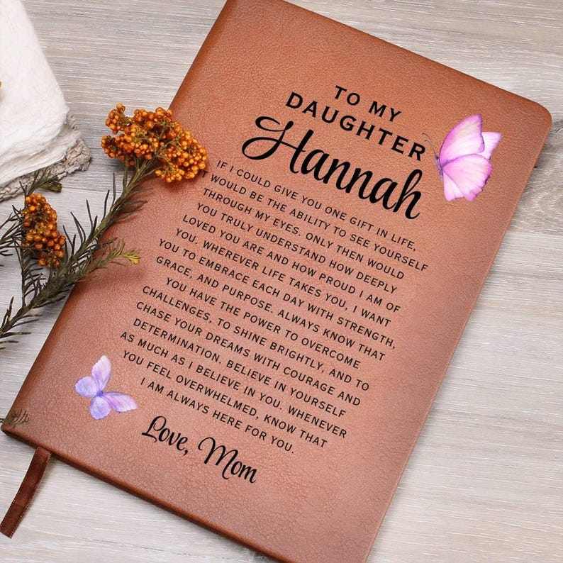 My Daughter Personalized Leather Journal, Gift for Daughter from Mom, Custom Name Journal, Birthday Gift, Keepsake Journal, Gift from dad image 3