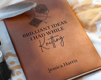 Personalized Knitting Journal Notebook, Christmas Gift For Knitter Or Birthday Present