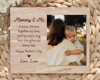 Marco de fotos para el primer día de la madre, regalo para el primer día de la mamá de un bebé, poema "Mamá y yo", regalos personalizados para mamá y esposa.