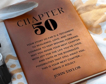 50th Birthday Gift Personalized Journal - For Him, Husband Gift,  For Brother, Gift For Dad, Gift For Son, Gift For Nephew, Friend, Coworker
