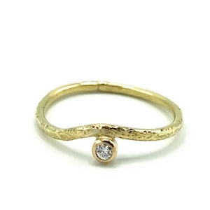18k Solid Gold Ring, natural gold diamond ring,18k gold engagement ring, gift for her