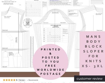 Body pour homme - Pour tissus tricotés - Tailles XS - 3XL - Équivalents en tailles pour le Royaume-Uni, les États-Unis et l'UE fournis - Créez vos propres modèles ! IMPRIMÉ et publié chez vous !