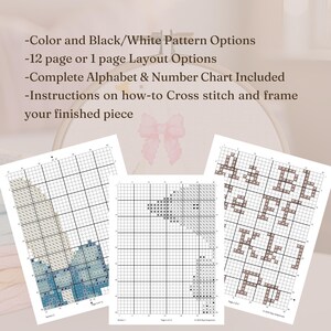 May include: Three cross stitch patterns for a butterfly design. The patterns are in black and white, color, and a brown and white color scheme. The patterns include instructions on how to cross stitch and frame the finished piece.