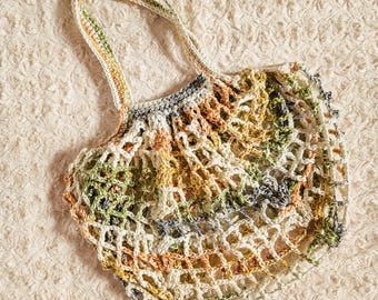 Handmade Crochet Market Bag, Reusable Mesh Tote, Eco-Friendly Farmer's Market Bag, Lightweight Grocery Bag, Cotton Shopping Bag