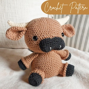 Cow Crochet PATTERN, Cow Amigurumi Pattern, PDF Download, Stuffed Animal Pattern, Digital DIY Pattern, Instant Download, Cow Pdf Pattern