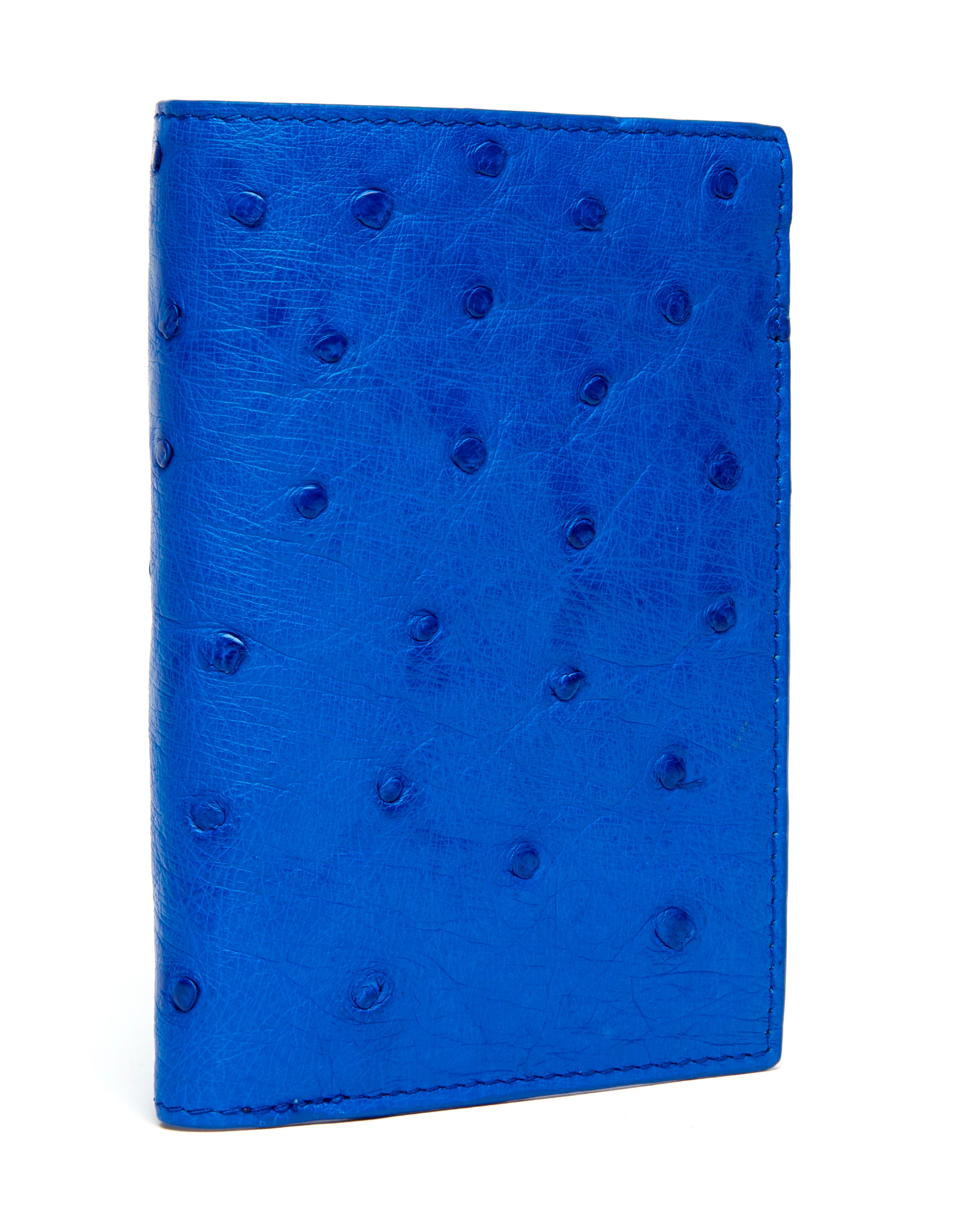 Men's Vertical Ostrich Blue Wallet Genuine Ostrich Skin 